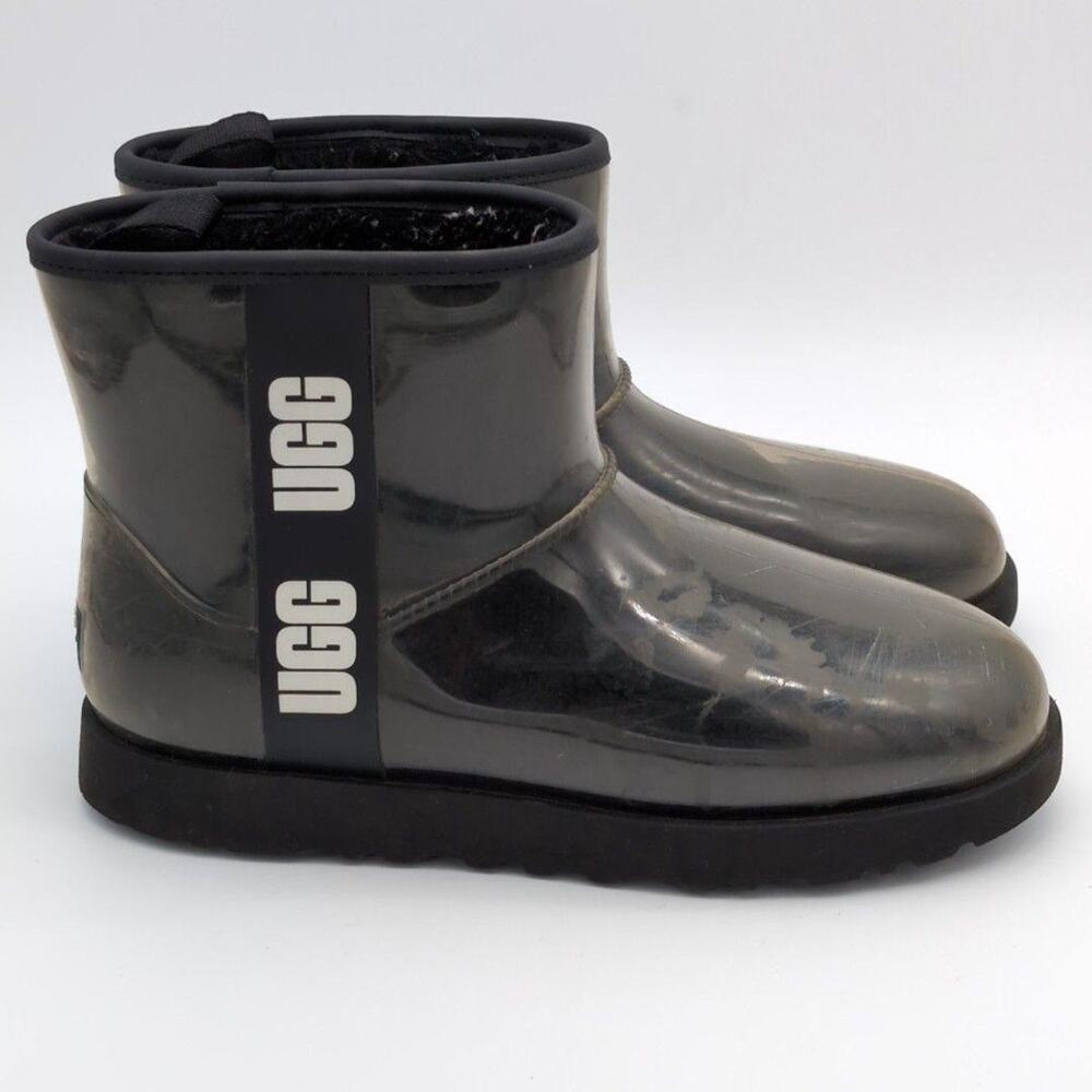UGG Classic Clear Mini Boots Womens 11 Black  Waterproof Shearling Lined 1113190